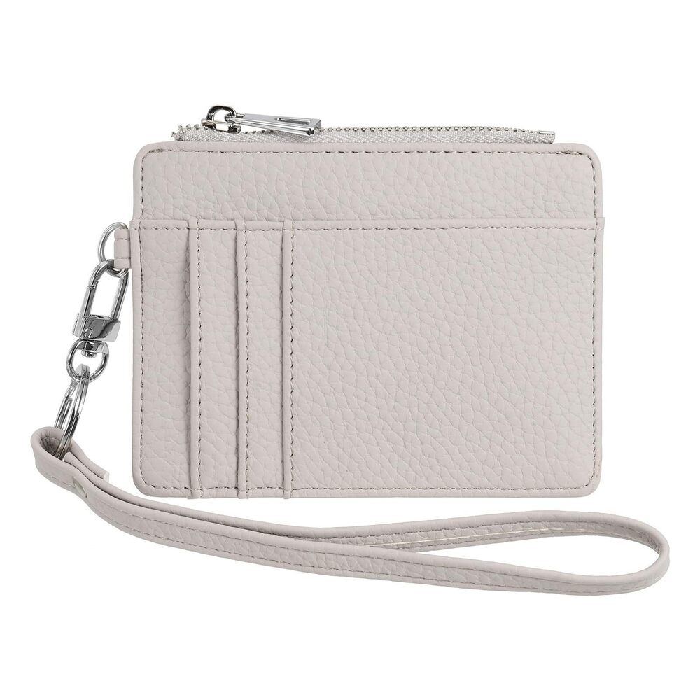 3465 Credit Card Wallet with Keychain Wristlet Strap, PU Leather Card